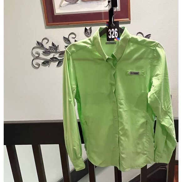 Brand New Columbia Green Snap-Up Shirt Size SP #326 - Picture 1 of 10